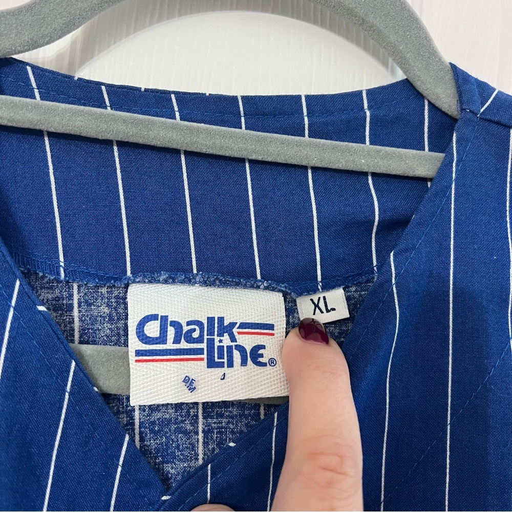 Mets 1990s Vintage Pinstripe Unisex Jersey XL - Picture 2 of 3